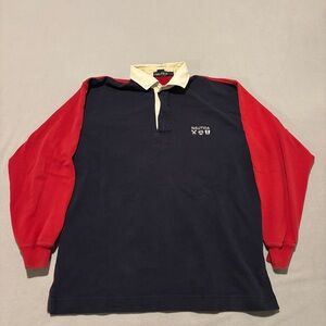 Vintage 90s Nautica Rugby Polo Shirts Size Large 1/4 Quarter Zip Scotland